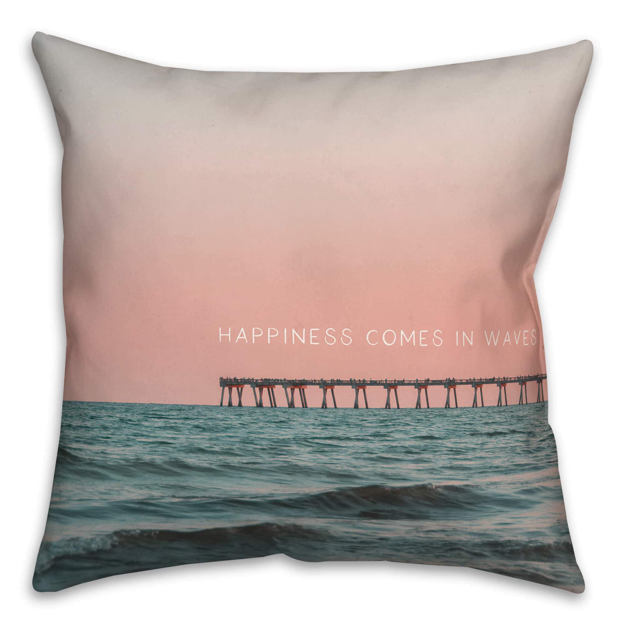 Sunset Pier Throw Pillow
